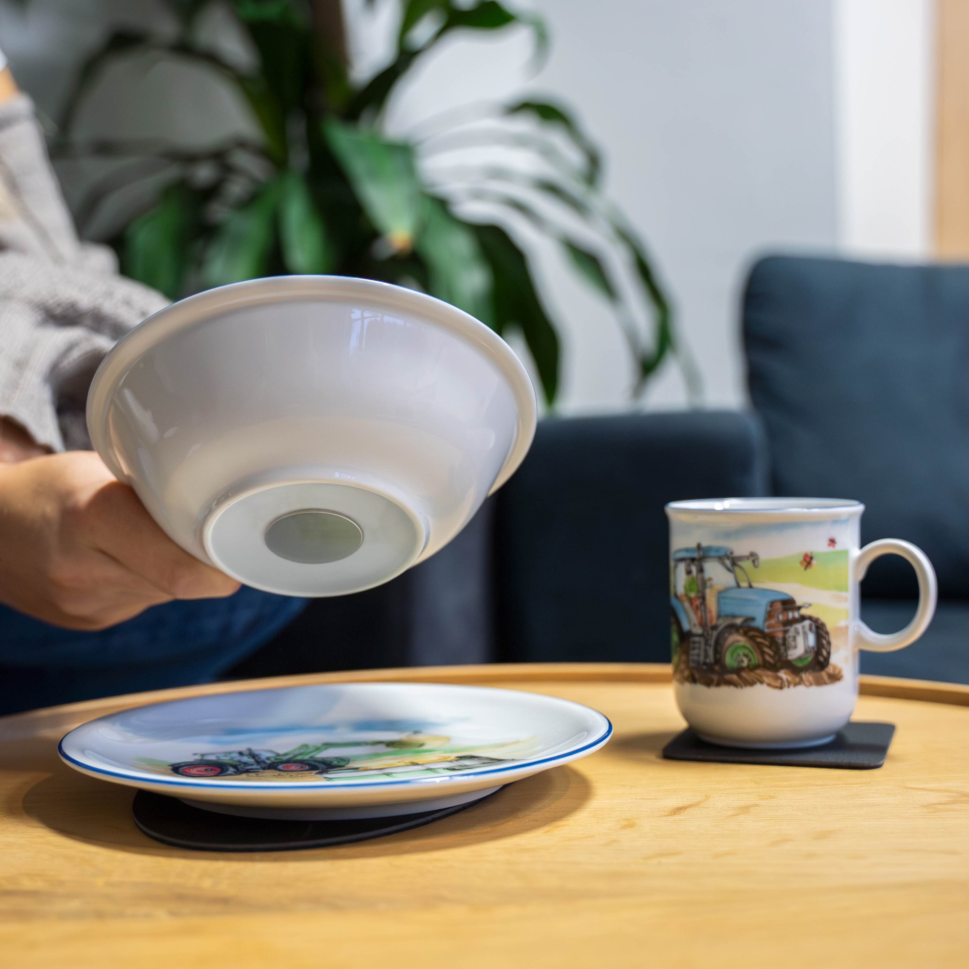 Nahaufnahme Magnet in Porzellanschale