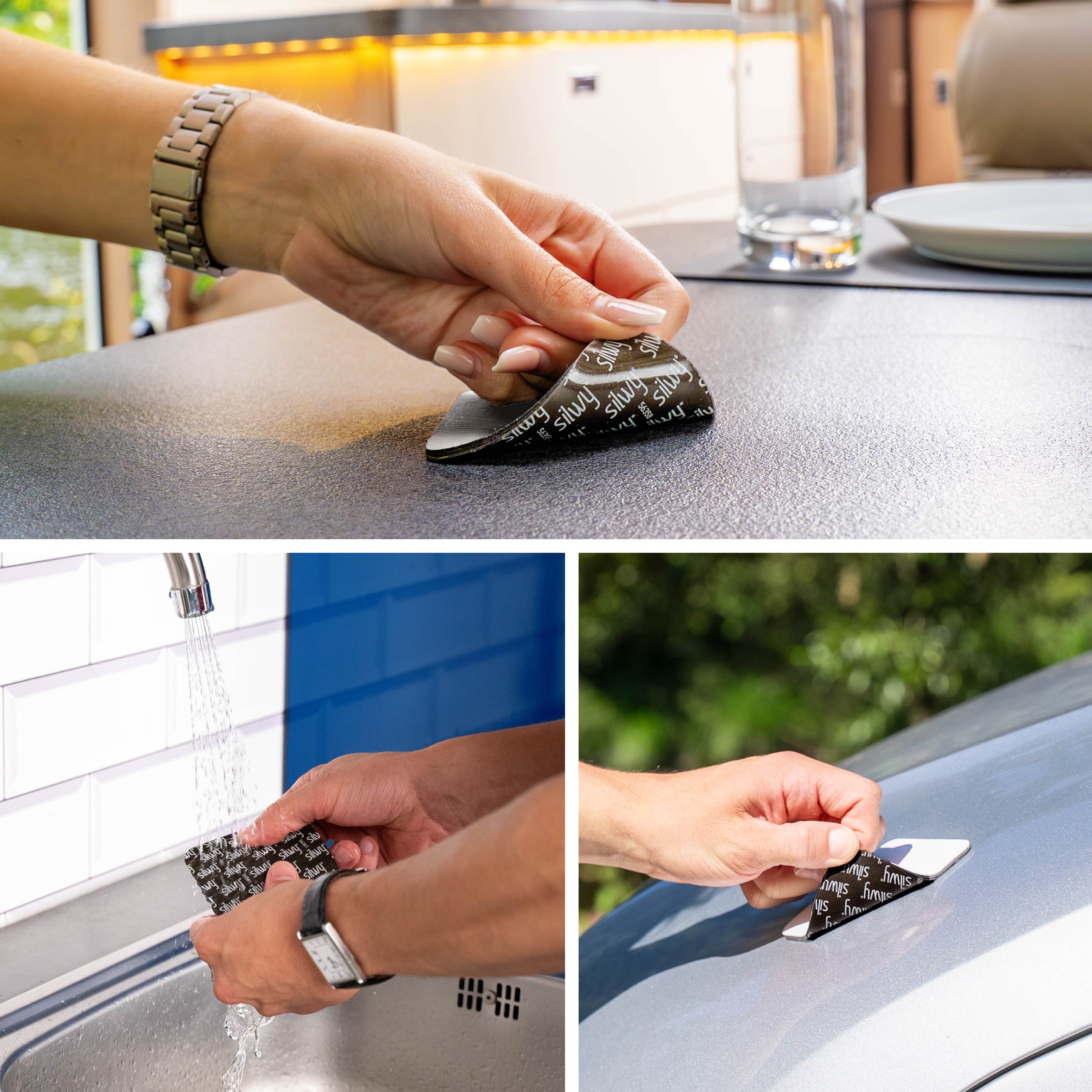 Funktionsweise Pad: abziehbar, abwaschbar, wiederverwendbar