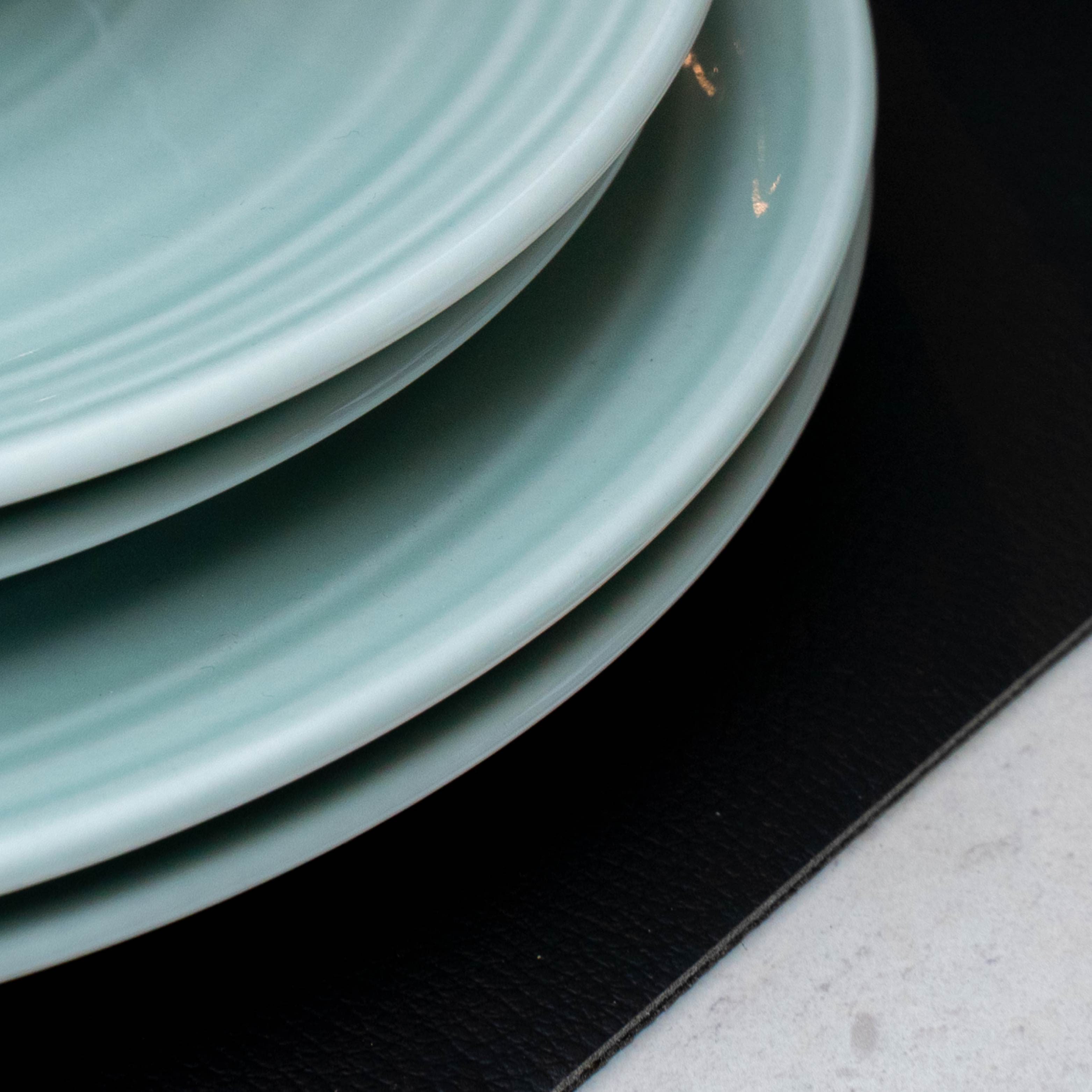 Magnet-Porzellan-Teller_26cm cyan auf Matte