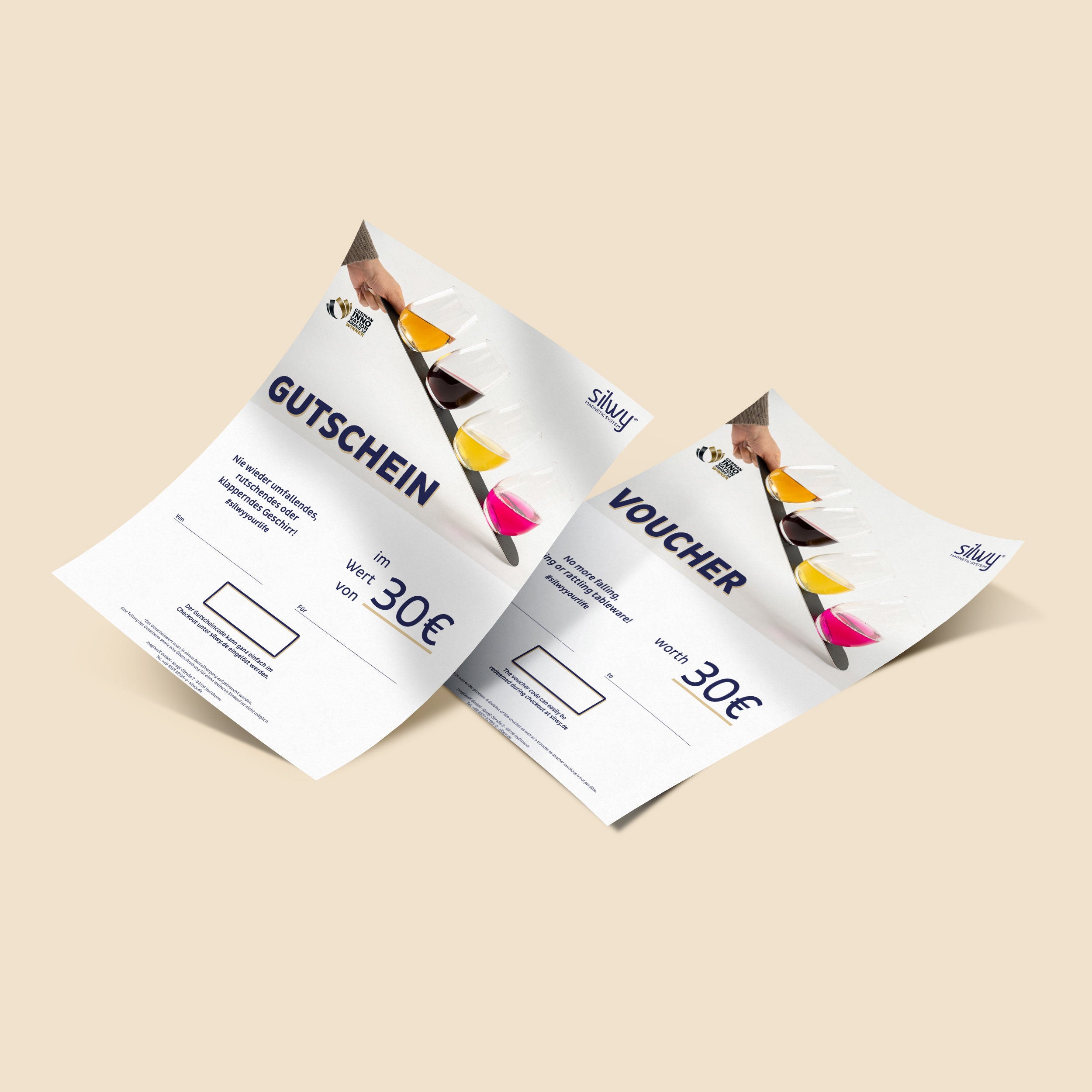 zwei 30 Euro Gutscheine 