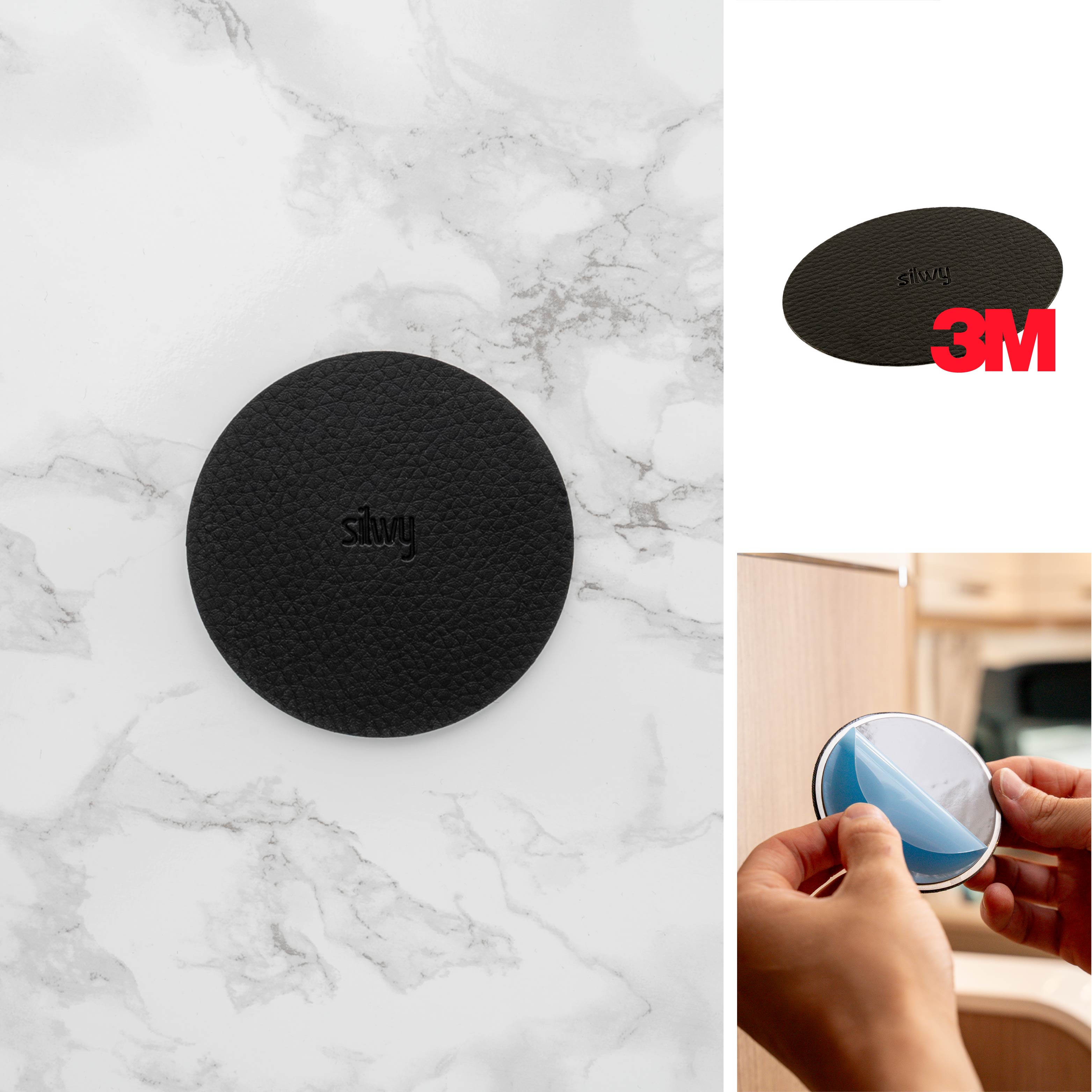 3M-Pad Freisteller und Demonstration, wie Schutzfolie von Pad gelöst werden kann