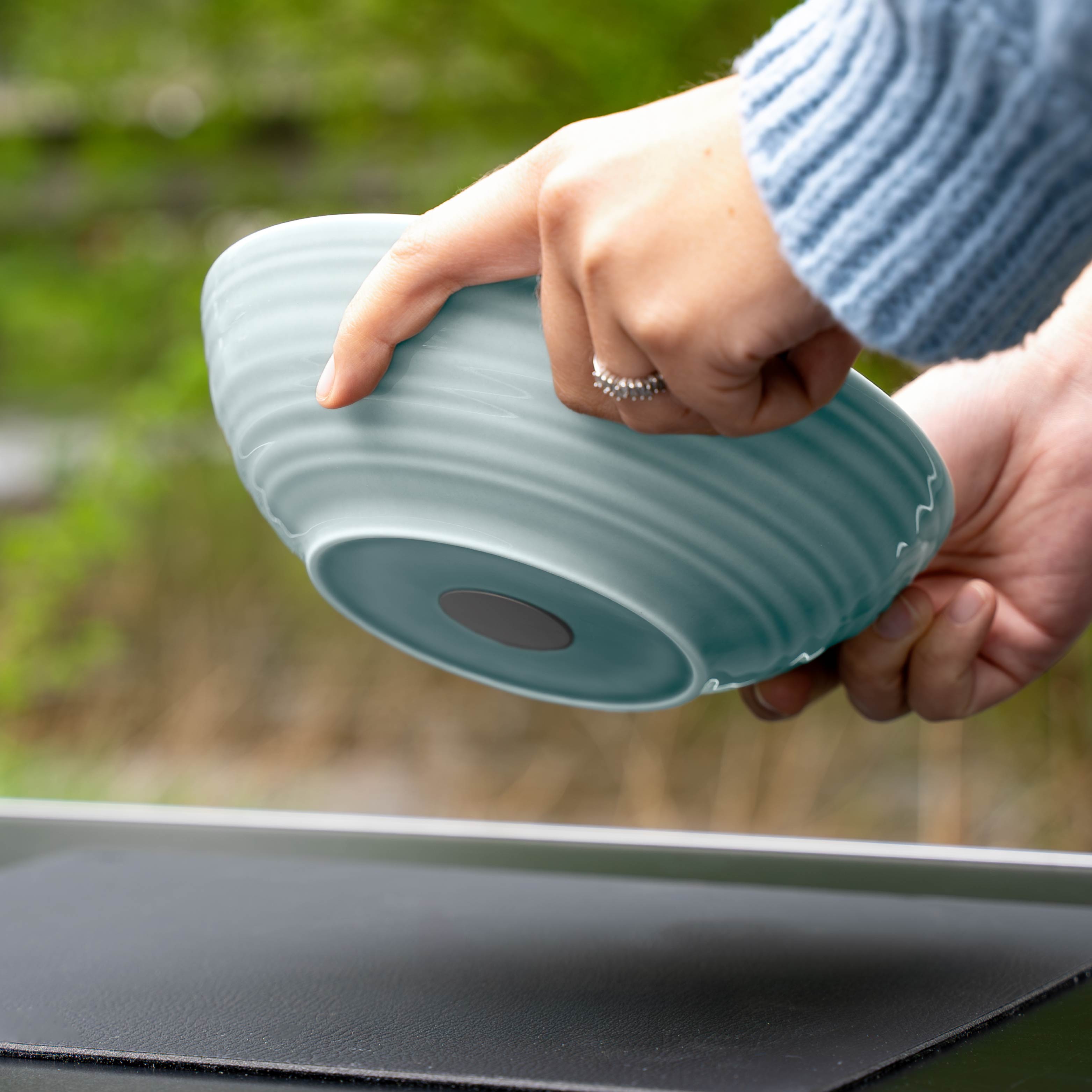 Magnet-Porzellan-Foodbowl 20 cm cyan abstellen