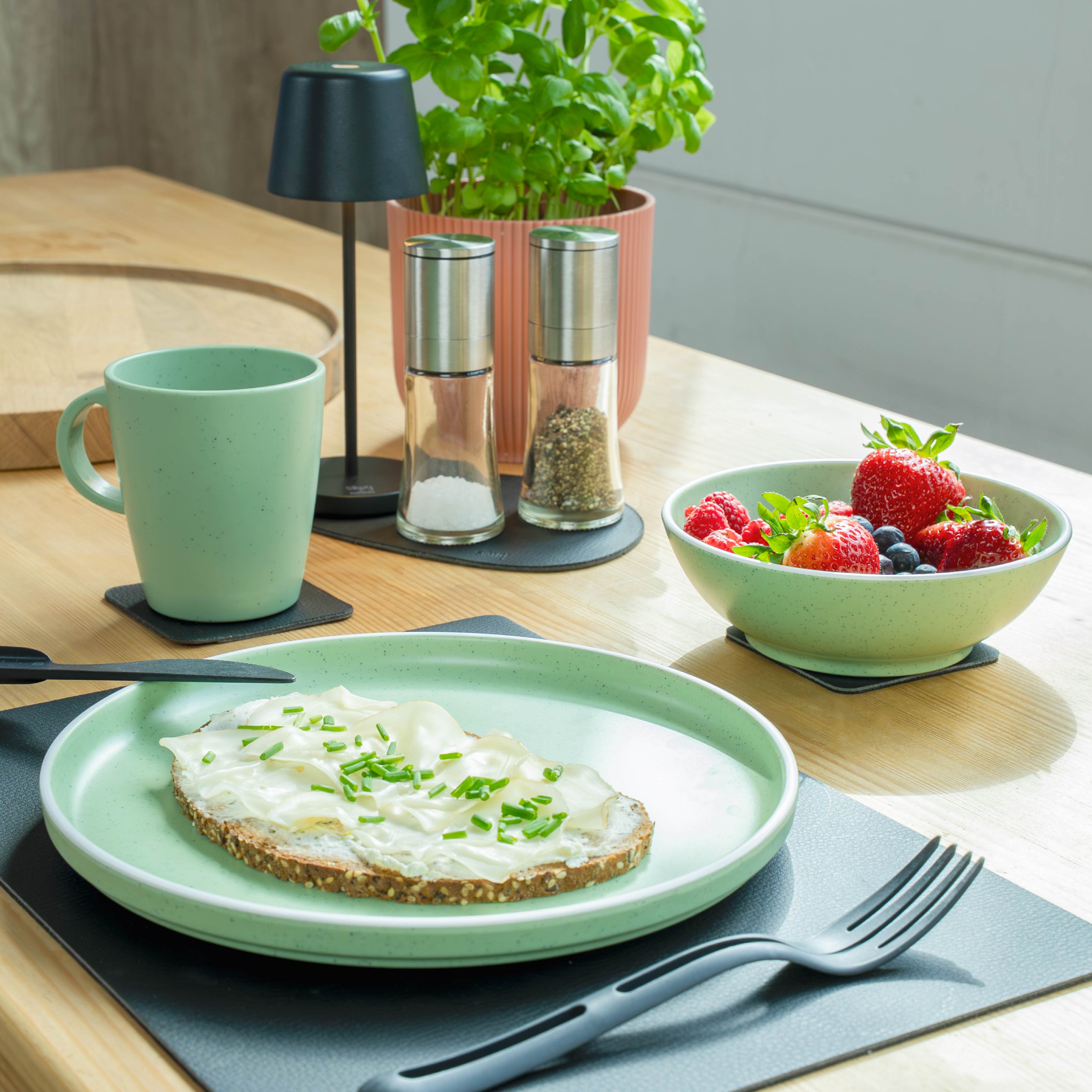 Magnet-Kunststoff-Geschirr green Küchentisch