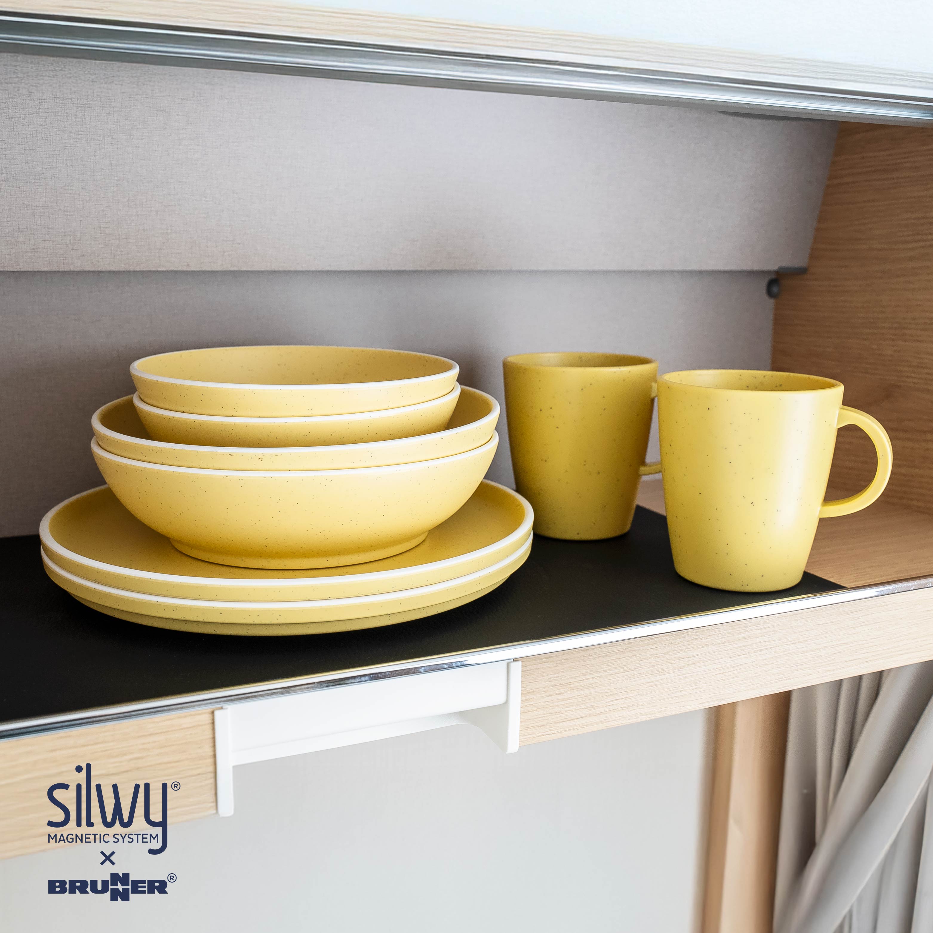 Magnet-Kunststoff-Geschirr yellow Oberschrank