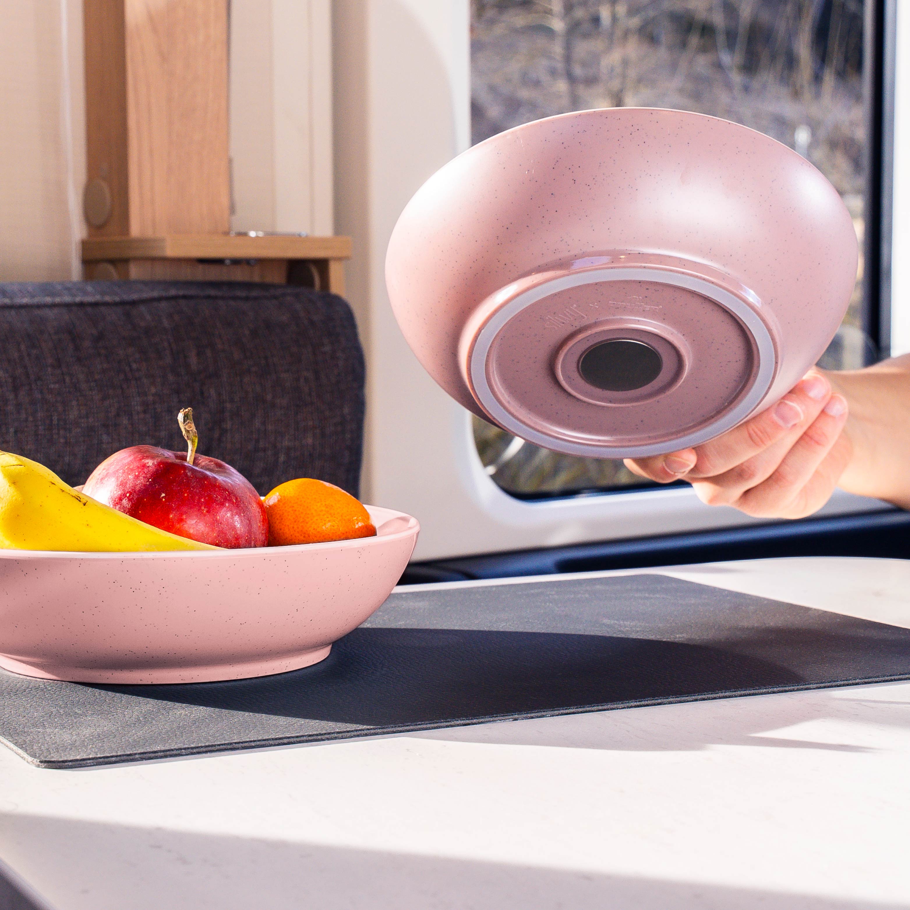 Kunststoff-Foodbowl rose auf Matte