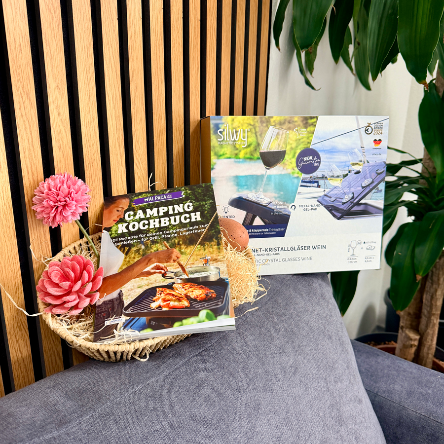 Magnet-Kristallgläser WEIN inkl. Camping Kochbuch