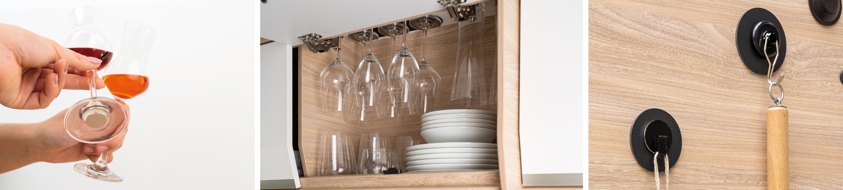 Magnet-Kristallgläser Likör, hängende Magnet-Gläser sowie Magnet-Teller in Regal und Magnet-Gewürzgläser, Magnet-Haken und Magnet-Pins