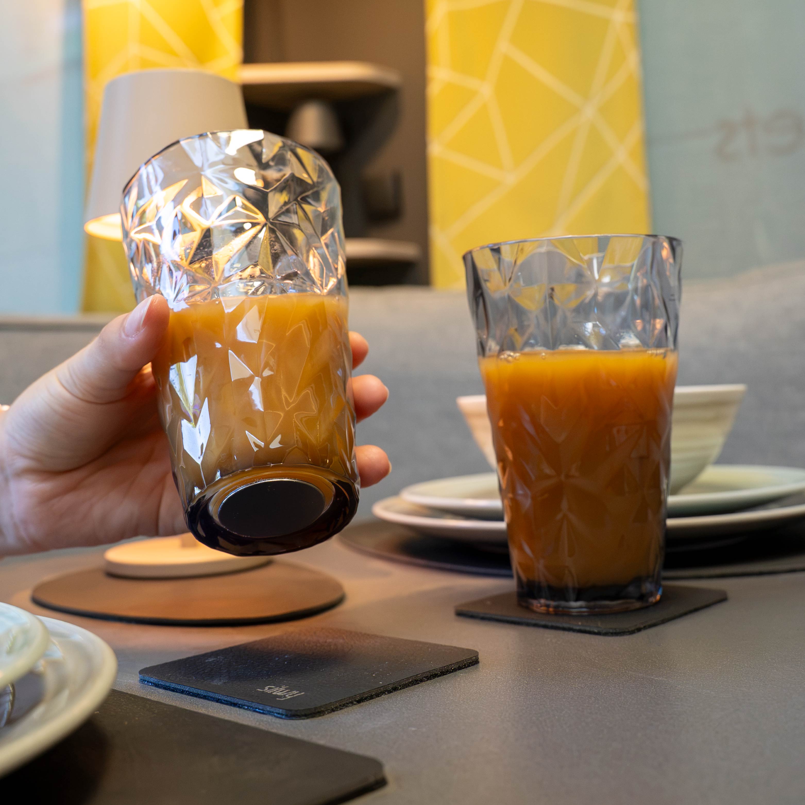 Verres magnétiques en plastique LONGDRINK GRIS PRISMA
