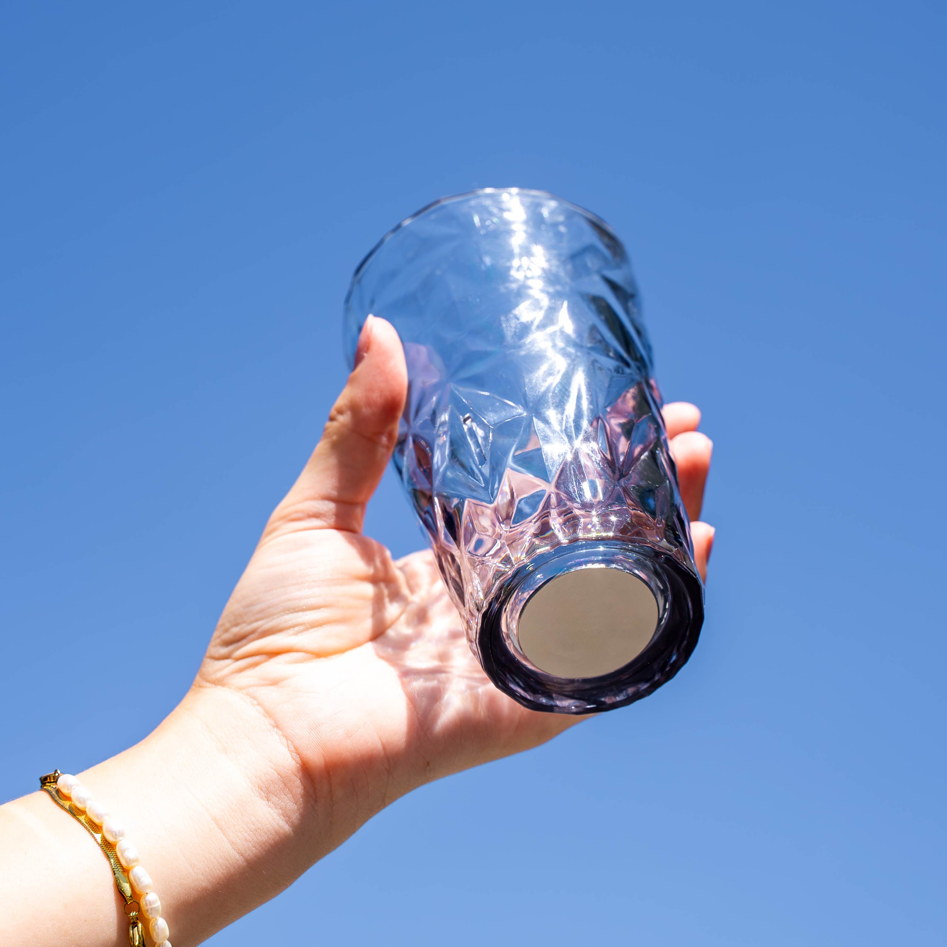 Verre magnétique en plastique LONG DRINK GRIS PRISMA sans tampon