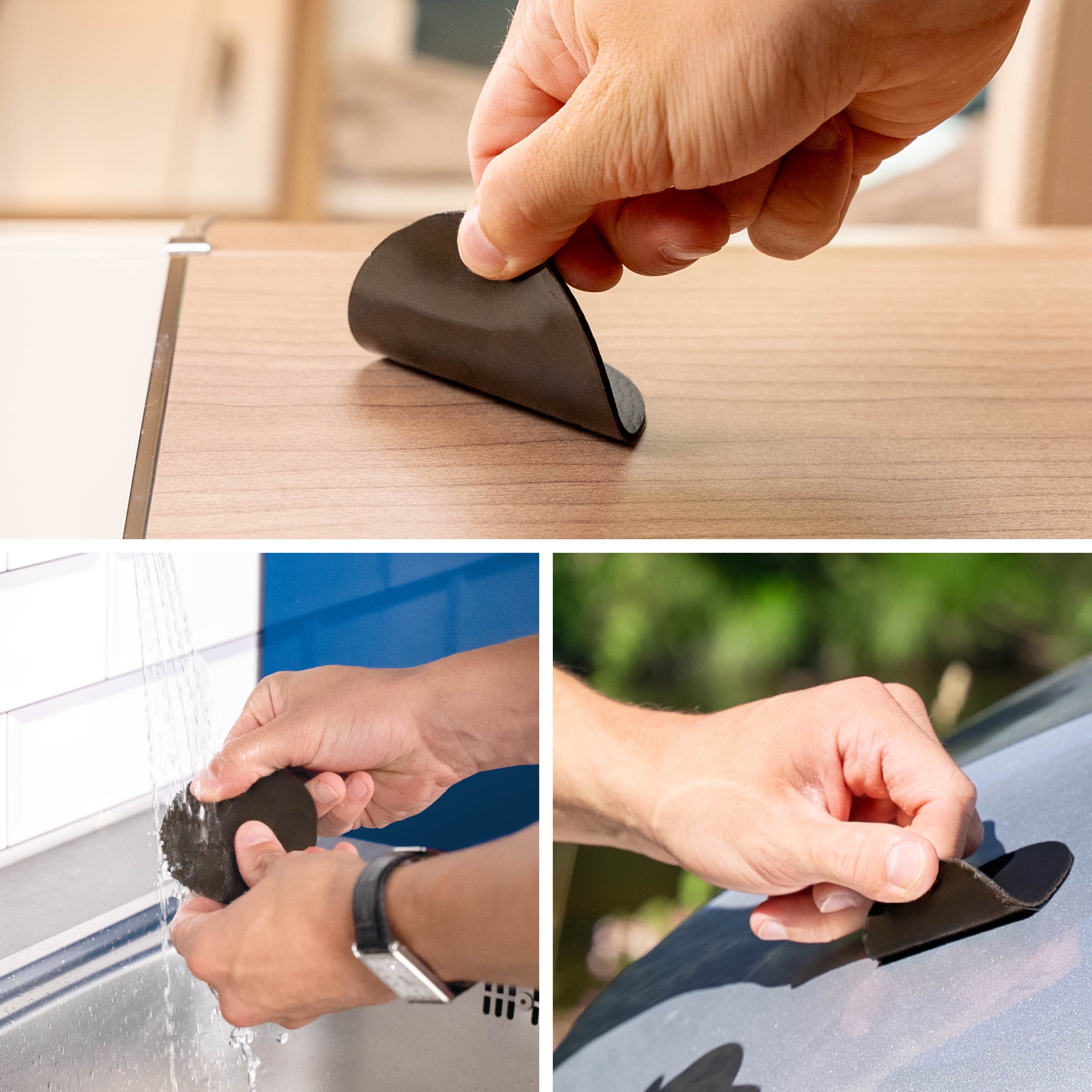 Funktionsweise Metall-Nano-Gel-Pads: abziehbar, abwaschbar, wiederverwendbar