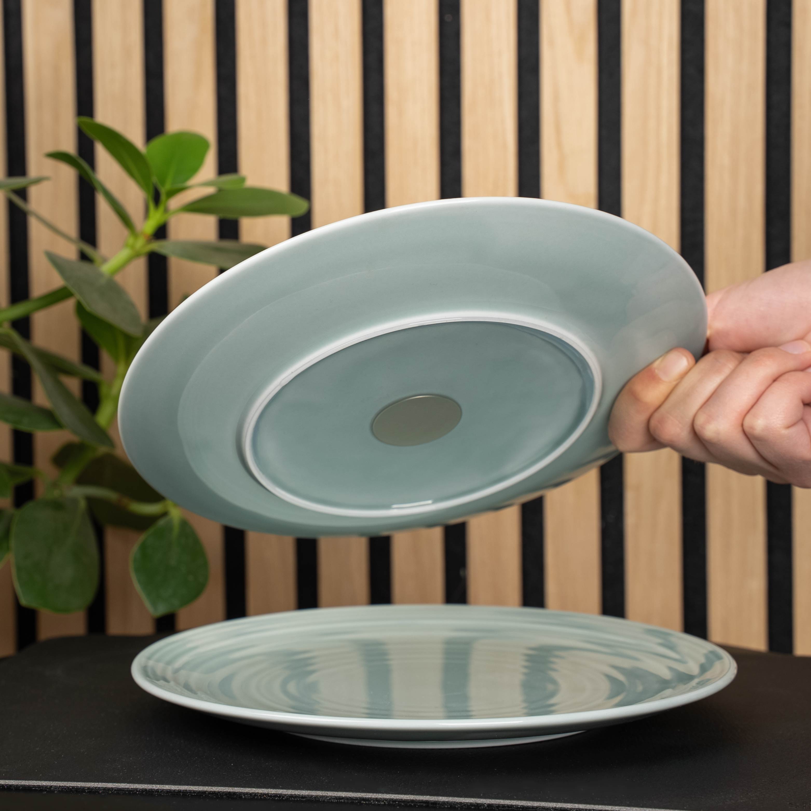 Magnet-Porzellan-Teller-23cm cyan abnehmen