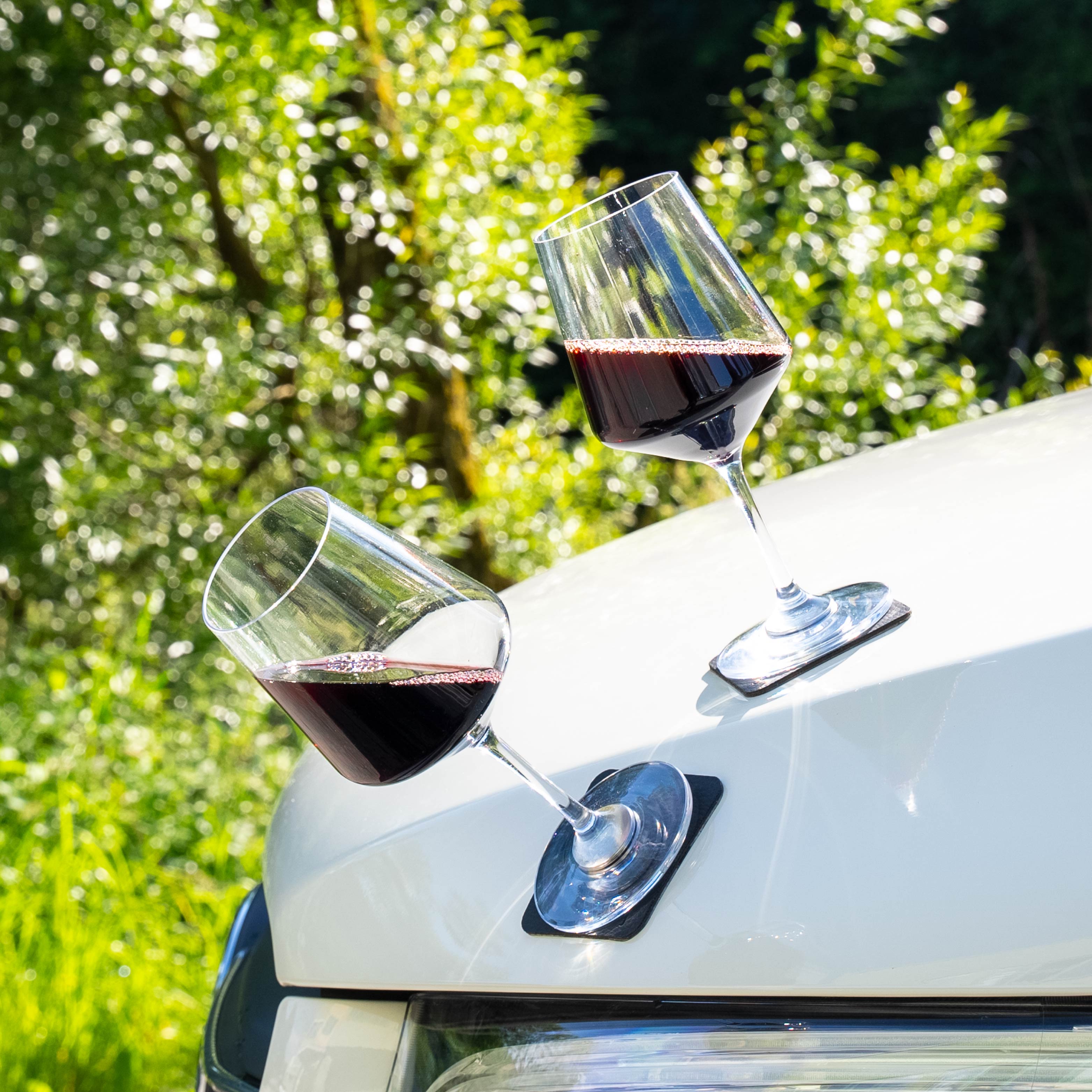 Magnet-Kristallgläser Wein inkl. Metall-Nano-Gel-Pads schwarz 