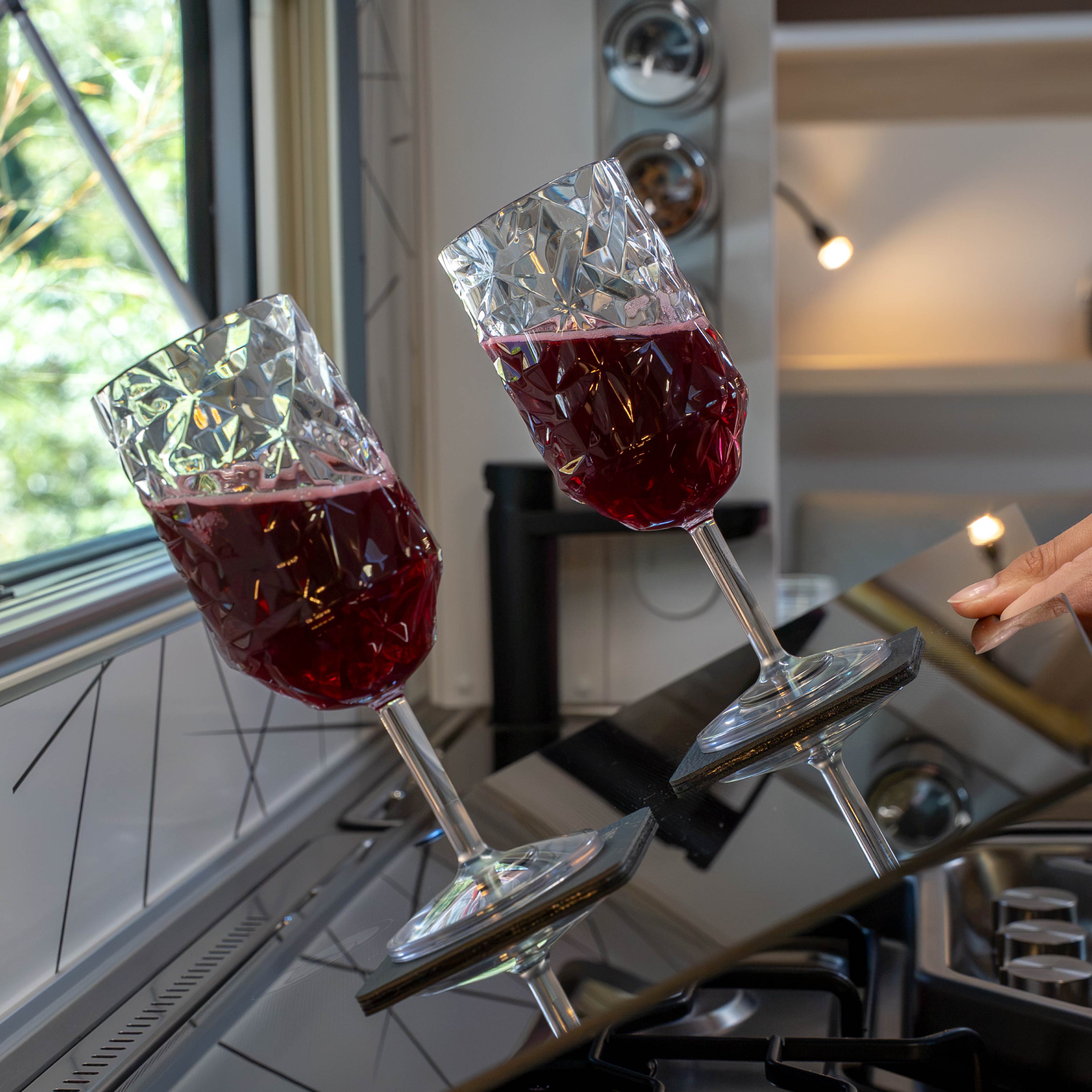 Verres en plastique aimantés WEIN CLEAR PRISMA