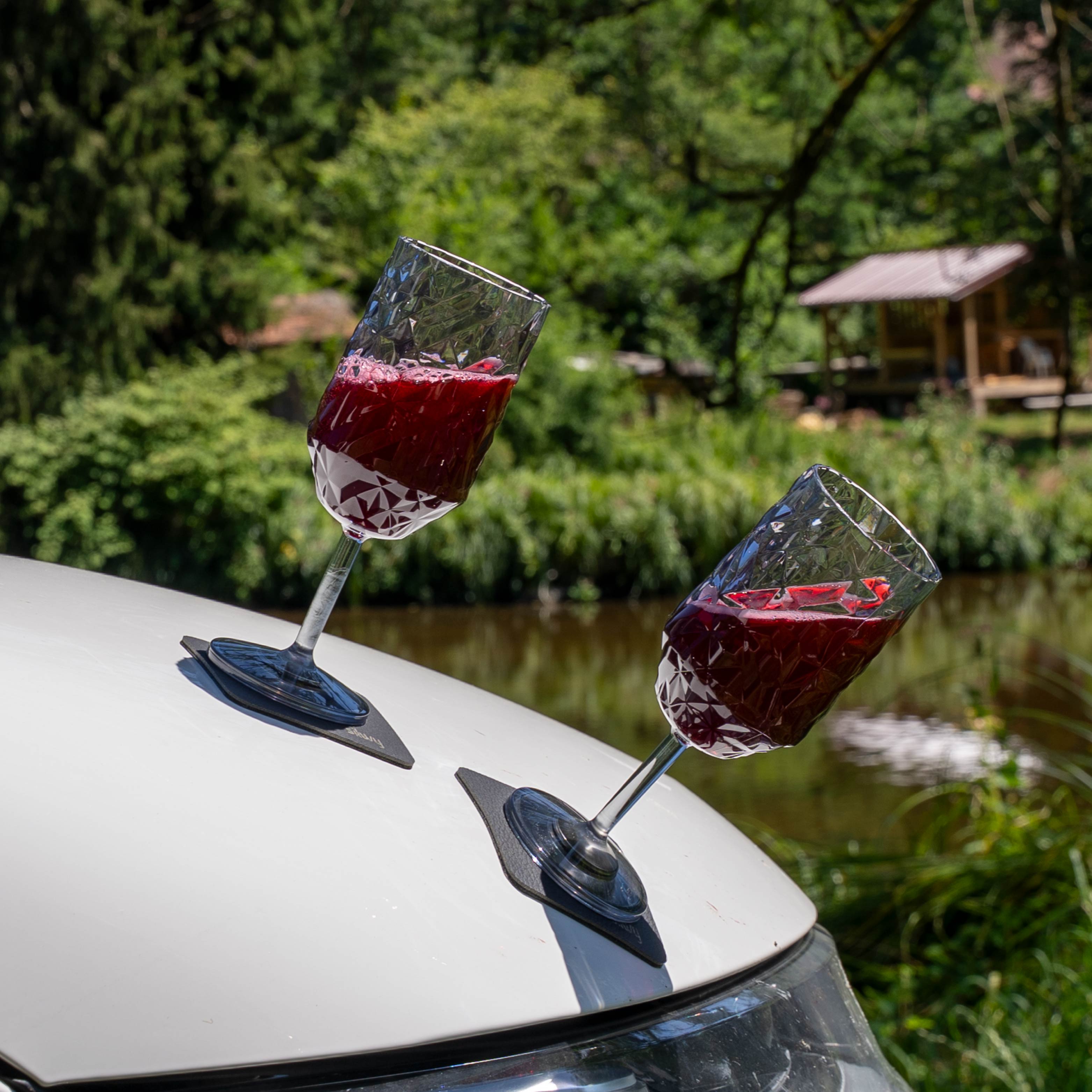 Verres plastiques aimantés VIN GRIS PRISMA