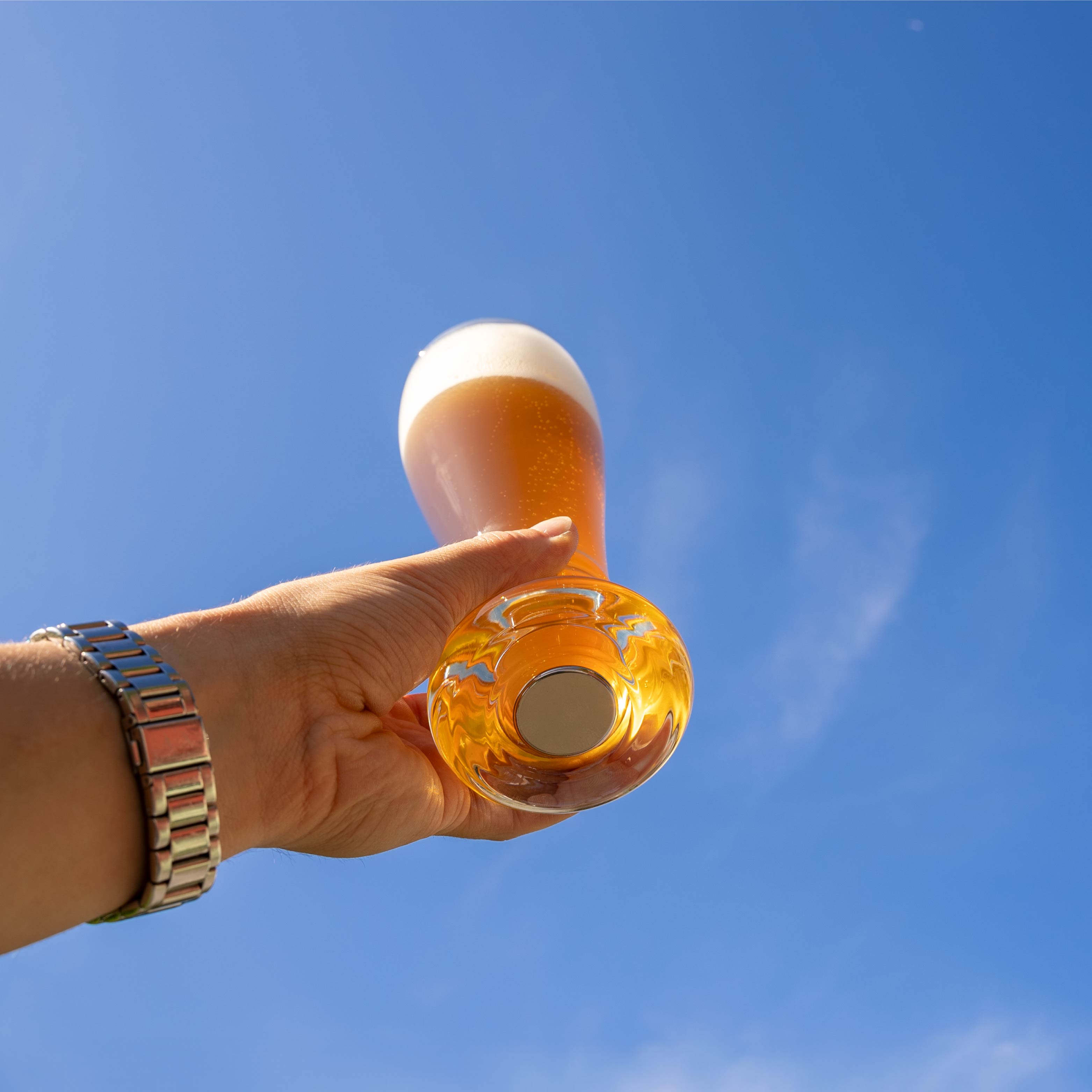 Weizenglas von unten 