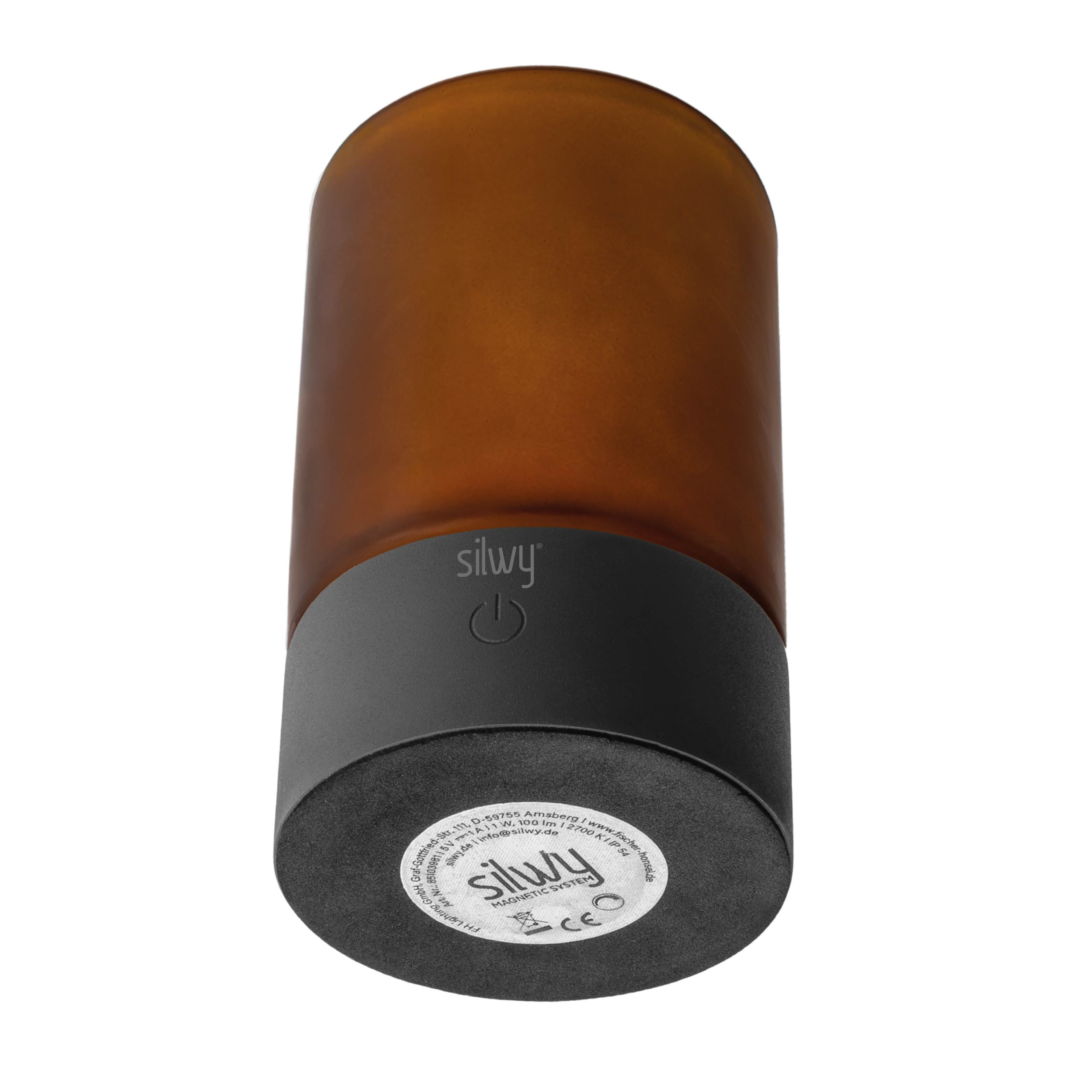 Magnet-Windlicht COGNAC ohne Platzset