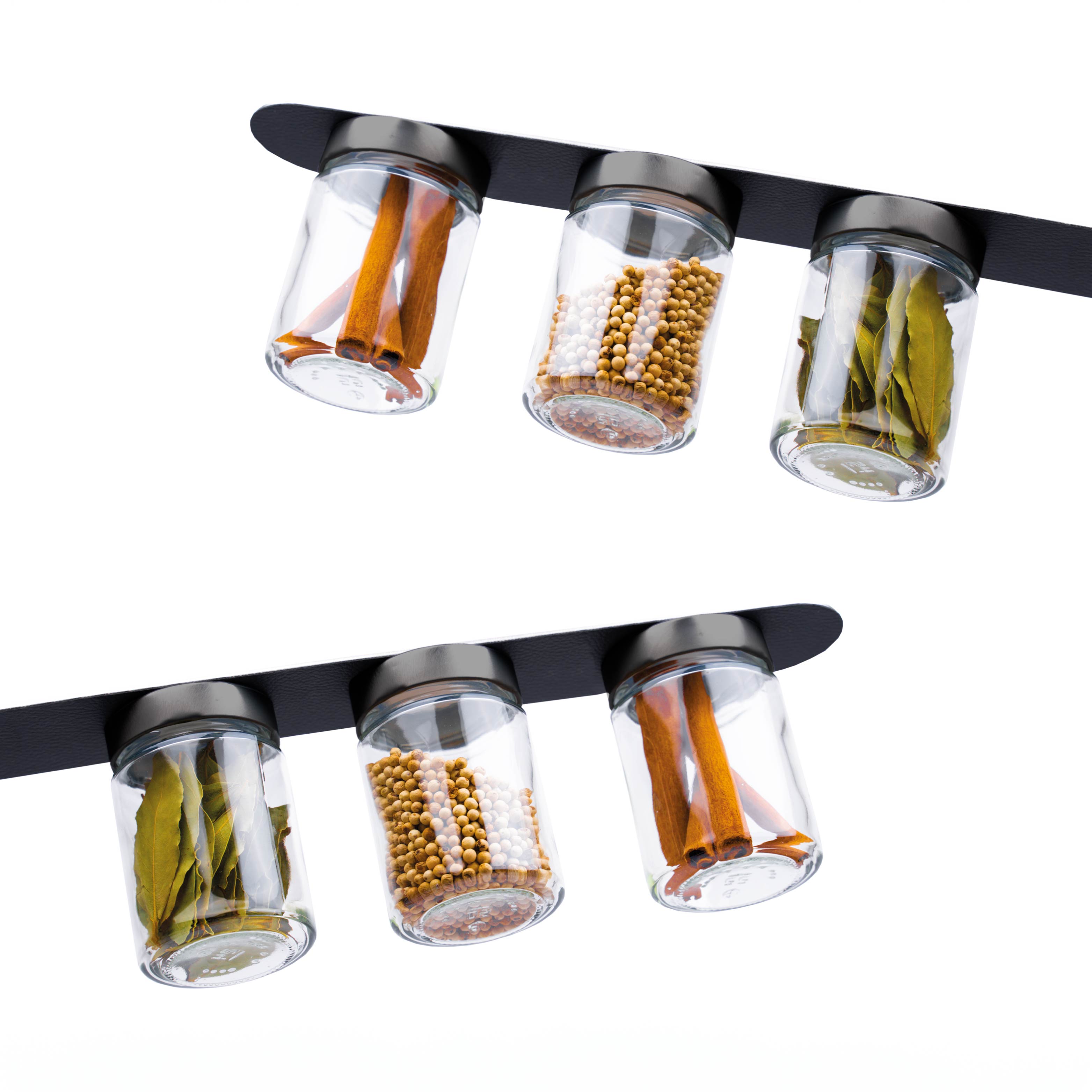 Freisteller Magnet-Feinkostgläser an Leiste montiert (6er-Set mit Leisten)