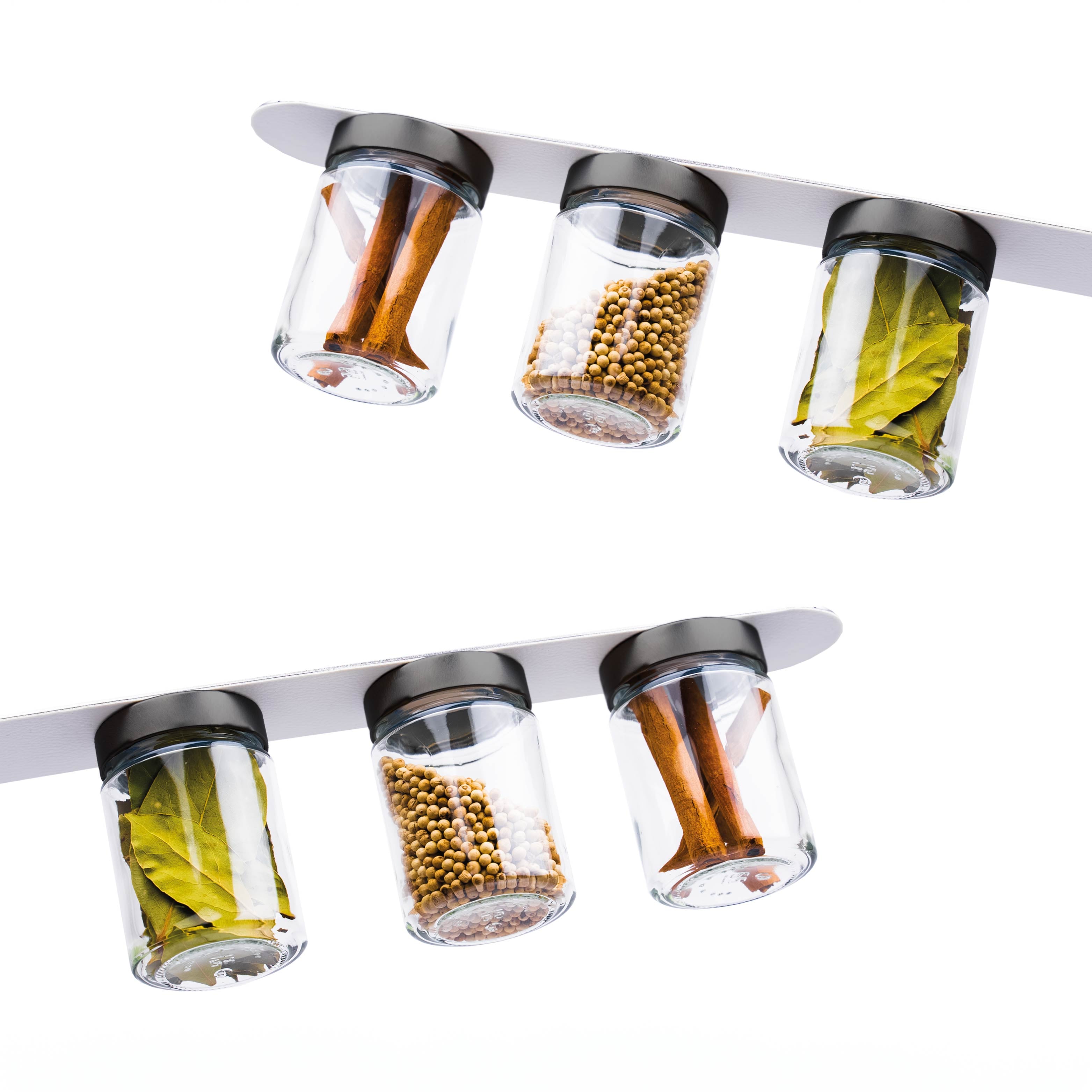 Freisteller Magnet-Feinkostgläser im 6er Set an Leiste